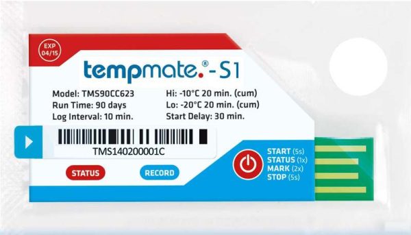 tempmate®-S1V2 USB Καταγραφικό θερμοκρασίας μίας χρήσης
