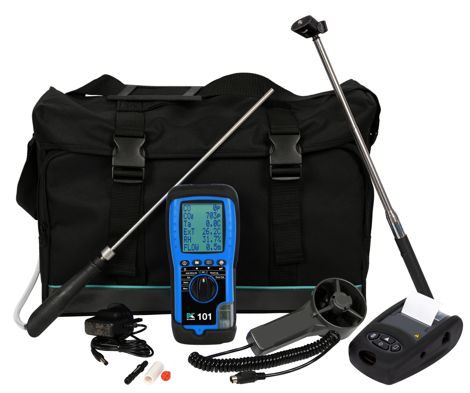 Kane101 Φορητός Αναλυτής Ποιότητας Αέρα CO, CO2, °C, RH, m/s, Bluetooth